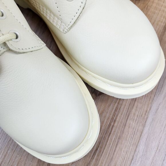 🩵NIB Dr. Martens Toile Cream Mono Pascal Virginia Leather 1460 Boots Size 8 - Picture 11 of 16